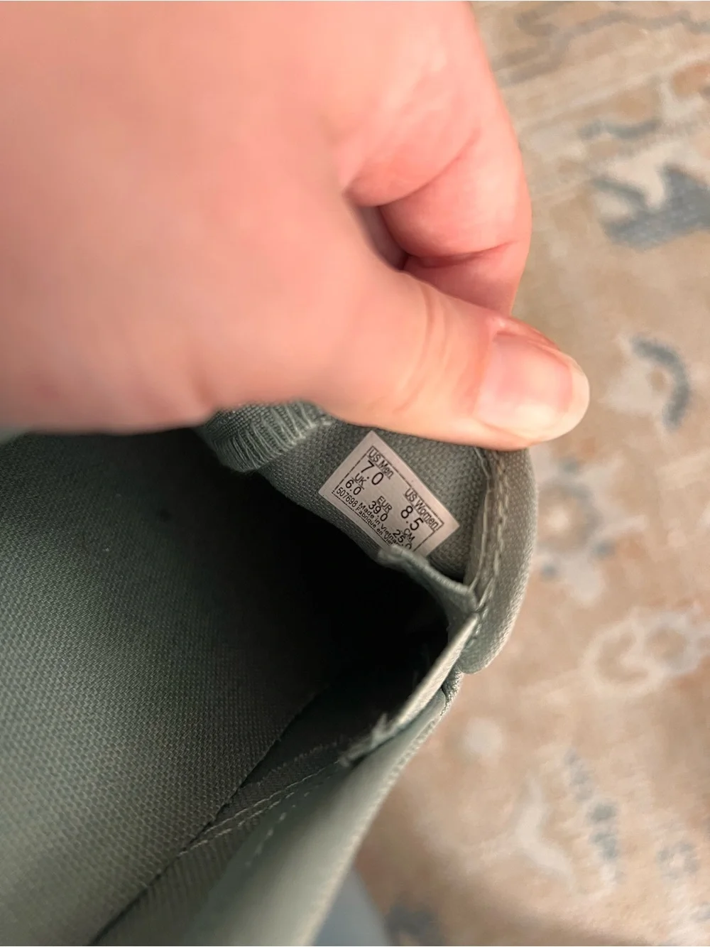 Vans Slip-On Canvas Sneakers in Sage/Olive Green